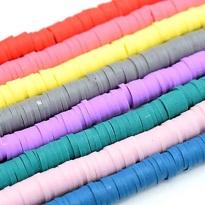 £3.10 • Buy Heishi Polymer Clay Round Beads 6x1mm (740pcs/34inch) - Pick Colour