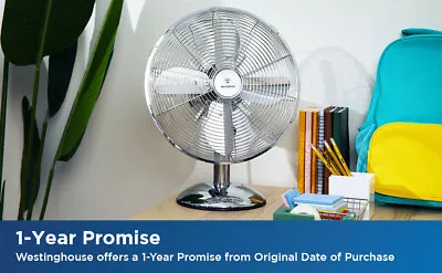 Westinghouse 12  Lightweight Small Vintage Metal Fan With 75° Oscillation • $79.99