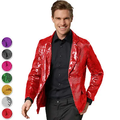 Man Sequin Jacket Glittler Sparkle Party Blazer Clothes Longsleeve Men Outfit • £42.99