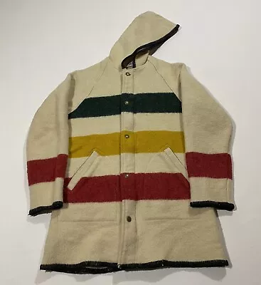 Vintage Woolrich Striped Hudson Bay Blanket Jacket Wool USA Woman’s Size S AD9 • $120