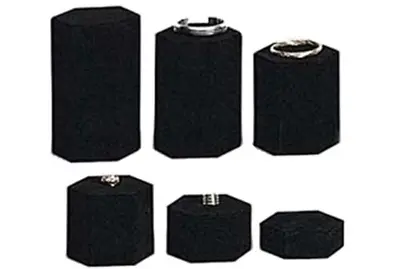 SSW Basics Black Velvet Jewelry Display Risers - Set Of 6 (Hexagonal) • $41.67