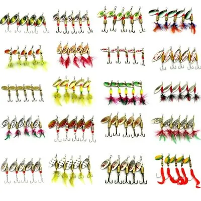 $12.38 • Buy 10PCS/Set Fishing Lure Metal Spinner Bait Bass Tackle Crankbait Spoon Trout Bass