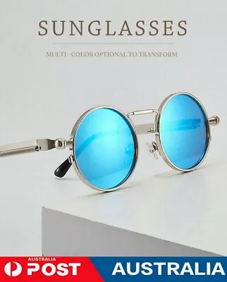 $14.99 • Buy NEW Vintage Steampunk Sunglasses Round Punk Alloy Metal Retro Sun Glasses