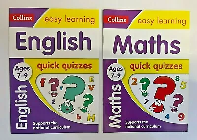 KS2 Collins Maths & Eglish Quick Quizzes Pack Of 2 Workbook Kids Age 7-9 Years • £5.99