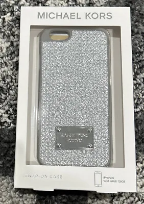 NEW Michael Kors IPhone 6 Snap On Case Gray Glitter Sparkle W / Silver Logo • $24.98