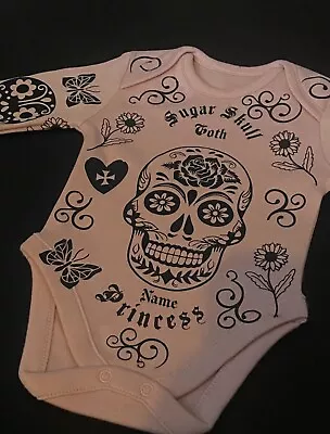£12 • Buy Princess Goth Baby Skull Alternative Baby Grow Newborn Can Be Personalised