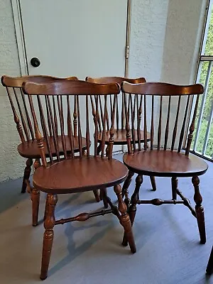4 Chairs Set Vintage S.BENT & BROS. Colonial Style High Back Chairs  • $459