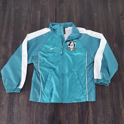 Vintage Nike Mighty Ducks Windbreaker Youth Size 7 Full Zip 90s NHL Hockey A9 • $23.99