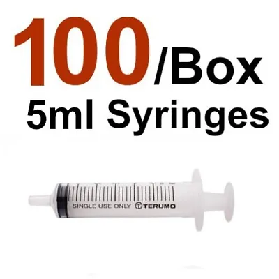 $28.50 • Buy 100 X 5ml SYRINGES Luer Slip Tip Suits Hypodermic Needles Terumo Sydney Stock