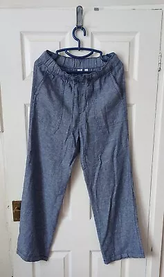 GAP Womans Wide Leg Loose Fitting Cotton Trousers Size Small And Tall • £8.99