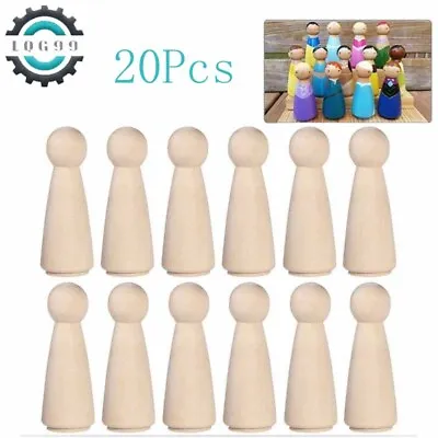 £13.08 • Buy Wooden Peg Dolls Unfinished People 20 X Wooden Decorative DIY Doll People Shapes