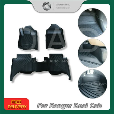 $189 • Buy Premium Custom 3D Floor Mats Car Mats For Ford Ranger PX PX2 PX3 Dual Cab 11-22
