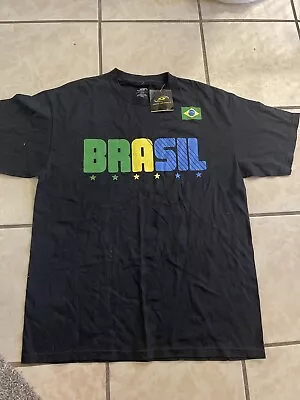 NWT Simply For Sports Brasil Men’s T-shirt Black Sz Medium • $19.99