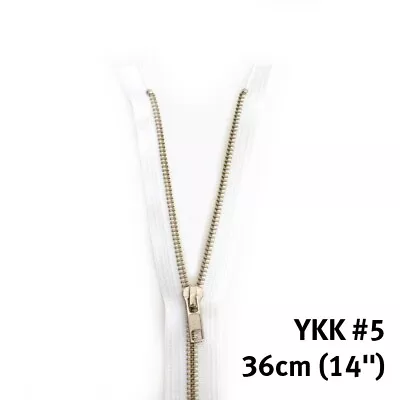 36cm (14 ) #5 YKK White Closed End Metal Zip • $4.85