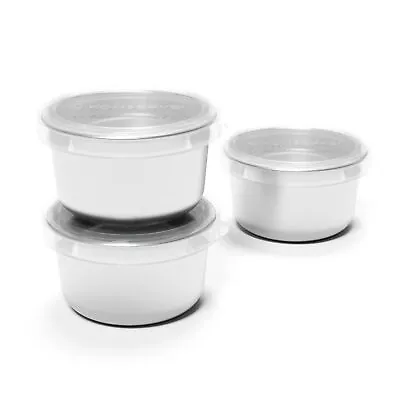 Stainless Steel Set Of Three Round Food/Condiment/Snack Mini Countainers With... • $35.73