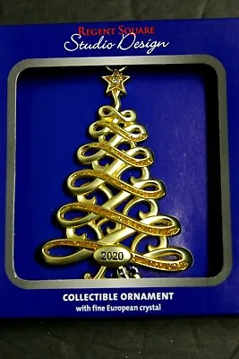 $7.98 • Buy Christmas Tree 2020 Ornament By Regent Square Studio Design W/ European Crystal