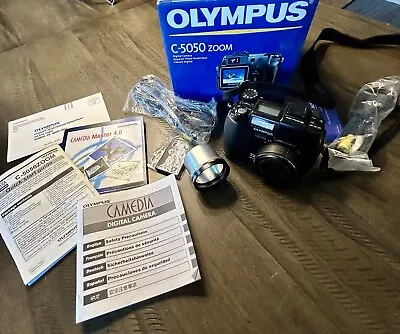 Olympus Camedia C5050 Zoom Digital Camera Manual Accessories Untested As Is • $29.49