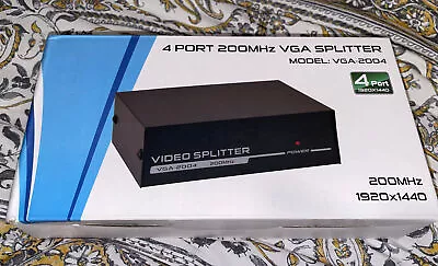 4 Port VGA Splitter Switch 200MHz Transmission Video Monitor Adapter For TV PC  • $20