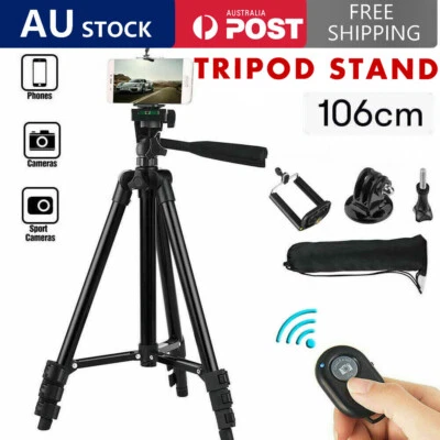 $14.22 • Buy Professional Phone Holder Camera Tripod Stand Mount Remote For IPhone Samsung AU