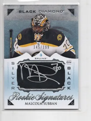 Malcolm Subban Rookie Auto /199 2015-16 Ud Black Diamond Signatures Bruins Rc • $9.99