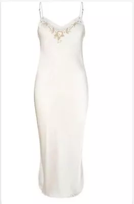 Tigerlily Santa Teresa Dress Size 12 AUD In Cream With Embroidered Embellishment • $25