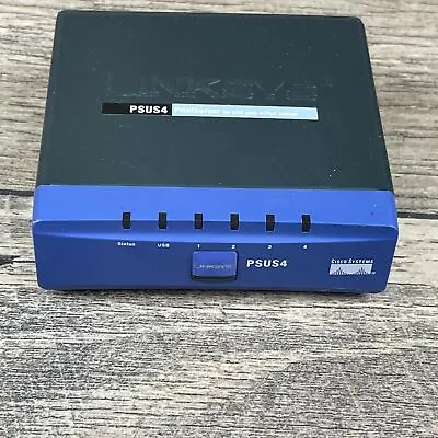 Cisco-Linksys PSUS4 USB 4Port Switch Print Server Please See Picture/Description • $22.99