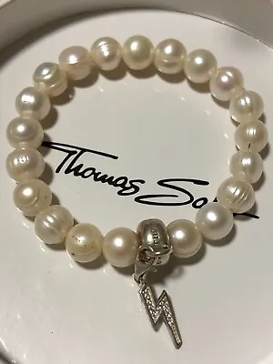 Thomas Sabo Sterling Silver 925 Cultured Pearl Bracelet And Charm • $42