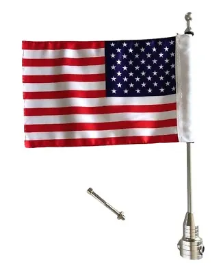 Motorcycle Rack American USA Flag Pole Rear Luggage Mount Honda Yamaha Suzuki • $12.99