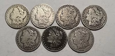 Lot Of (7) Morgan Silver Dollars Circulated Pre-21 Mixed Dates Group • $122.50