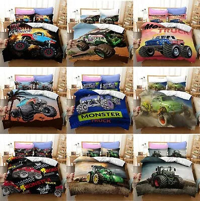 Monster Truck Collection Single/Double/Queen/King Bed Quilt Cover Set • $42.40