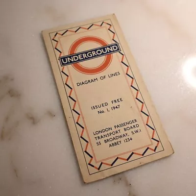 London Underground Tube Map No.1 1947 (Ref 146.214G.250000 (2R)) • £41