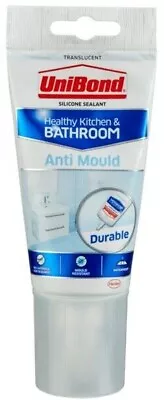 UniBond Anti-Mould Kitchen Bathroom Shower Silicone Sealant - Translucent/Clear • £10.50