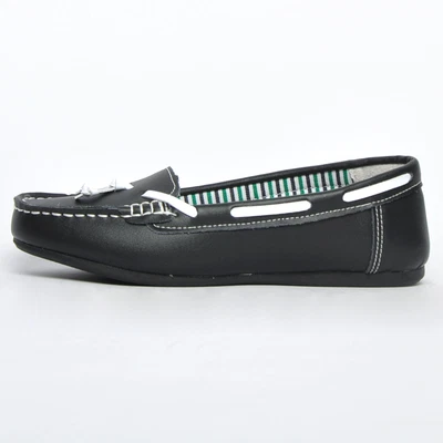 £13.87 • Buy Seafarer Yachtsman Womens Slip-On Casual Leather Classic Boat Deck Shoes Black