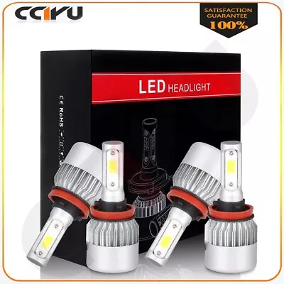 4X LED Headlights Combo Total H11 Low Beam Bulbs 4000W Fog Light Car Bulb • $9.60