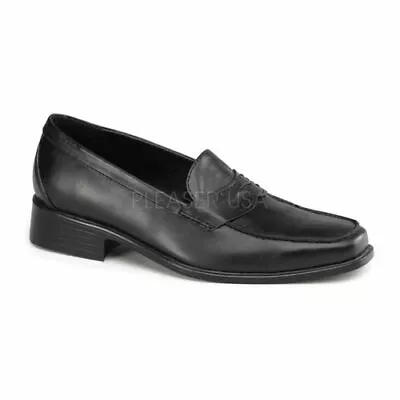 Michael Jackson Costume Shoes - POPSTAR-09 SLIP-ON PENNY LOAFER IN BLACK • $39.95