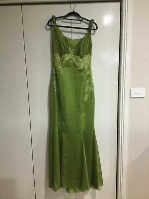 Zian Assad Designs Green Beaded & Sequined Ball Gown • $289.99