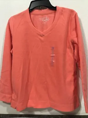 Made For Life Women's Fleece Shirt Size PM Coral. (11-TW-278) • $7.16