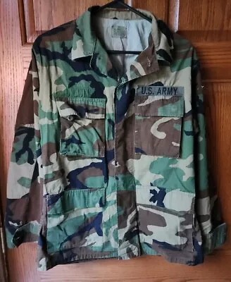 US ARMY Military Woodland Camo Combat Field Cargo Jacket Size S Small Regular • $23.74