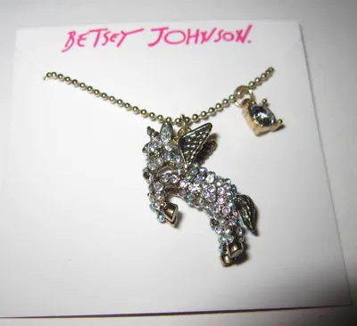 $35.99 • Buy Betsey Johnson Pegasus Bling Necklace