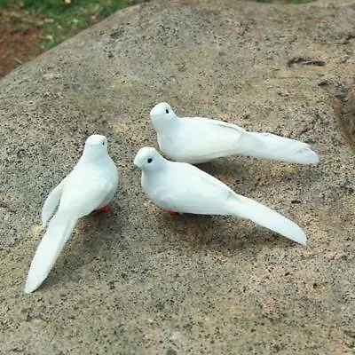 £3.70 • Buy Artificial Feathered Pigeon Dove Birds For Wedding Decoration Home Garden Party