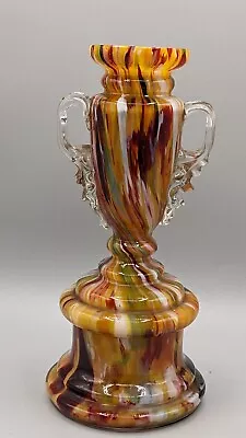Bohemian Franz Welz Glass Trophy Vase Czech   Multi-coloured Glass From The 20s • £15