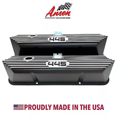 Ford FE 445 Tall Finned Valve Covers Black - Die-Cast Aluminum - Ansen USA • $275