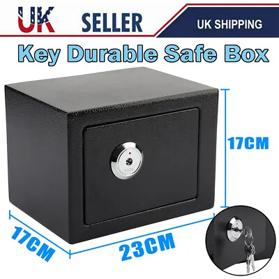 4.6L Mini Security Safe Deposit Box Money Cash Office Home Safety With 3 Keys UK • £26.47
