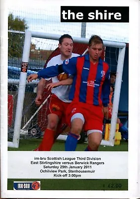 East Stirlingshire V Berwick Rangers 29/01/11 Division 3 • £1.75
