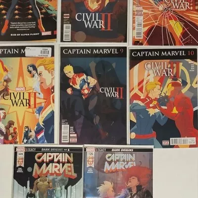 Captain Marvel #1-10 Comic Lot Marvel 2016 FULL Civil War II Run 1-5 In TPB • $25