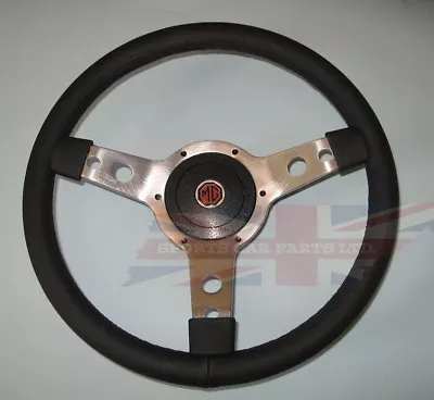 New 14  Leather Steering Wheel & Adaptor MG Midget 1970-1977 & MGB 1970-1976 • $164.94