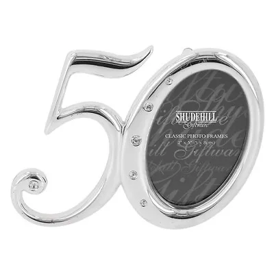 Brand New & Boxed : Silver Diamante Birthday Frame : 50th Birthday • £6.99