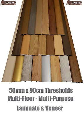 Laminate Threshold Cover Strips 50mm Adjustable Height&Pivot 90cm Adhesive/Clip • £17.99