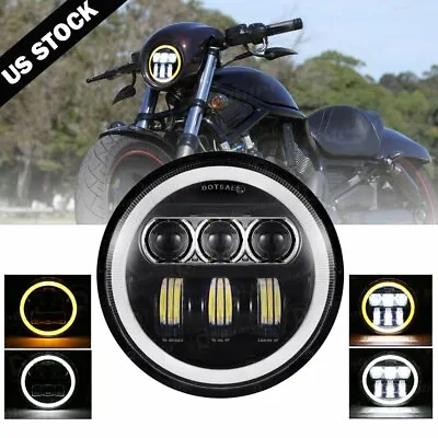 Motorcycle 5-3/4  LED Headlight With Turn Signal For Motor Sportster XL 1200 883 • $29.99