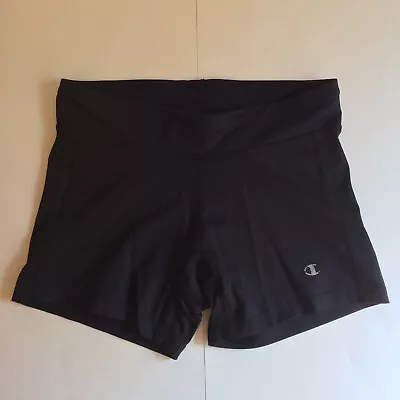 Champion Black Shorts AS/AM Double Dry Workout Volleyball Gymnastics Track Cheer • $5.99